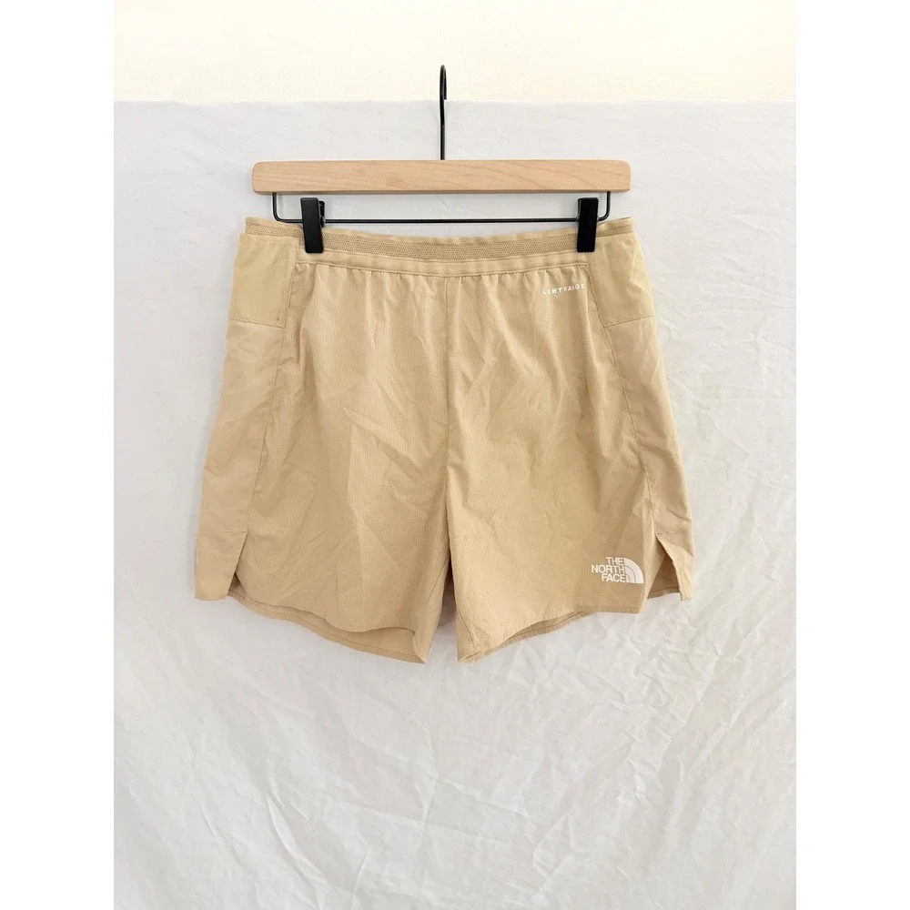 The North Face Lightrange Shorts Mens Tan Perforated Running Athletic Medium